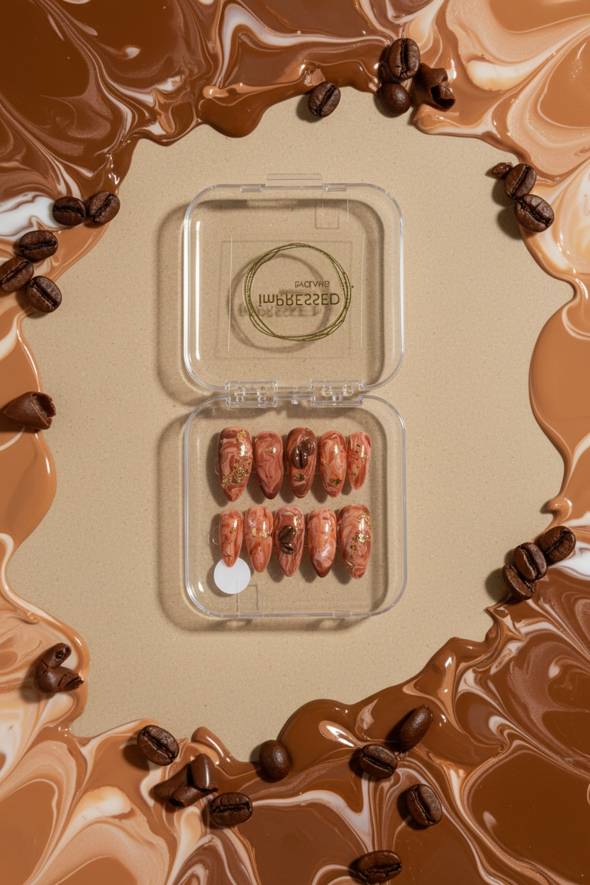 Mocha Drip | Handmade Press-on Nails