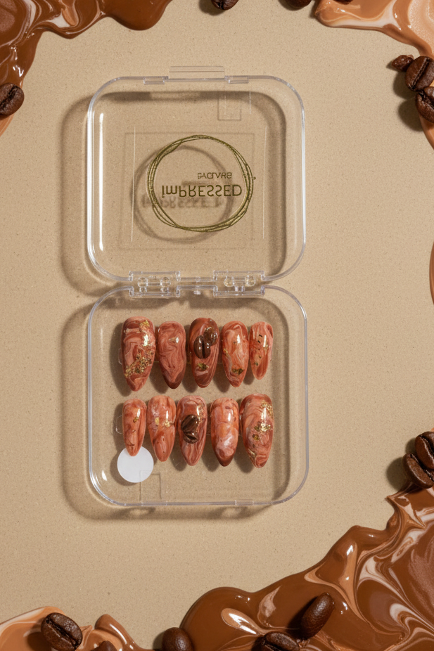 Mocha Drip | Handmade Press-on Nails